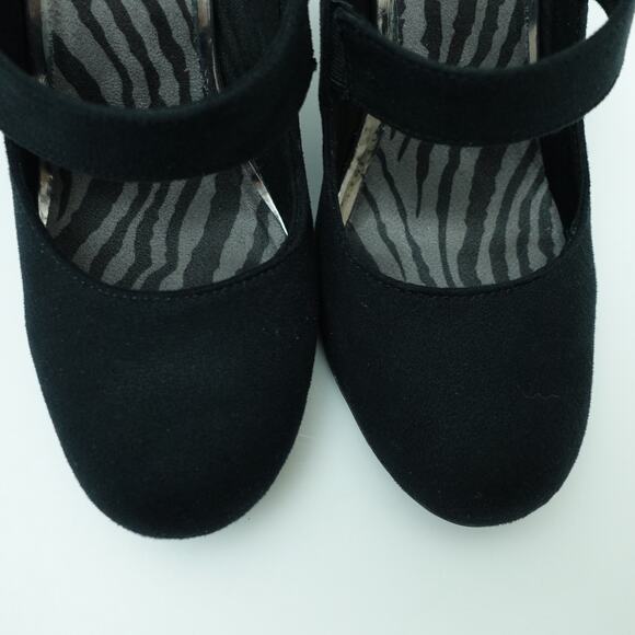 Y-Not? Womens Davina Mary Jane Shoes Round Toe Block Heel Suede Black Size 9 - Picture 4 of 8